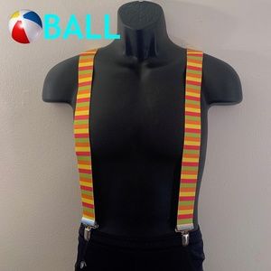 Ball Pastel Stripe Suspenders One Size Poly blend